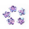 Picture of Plastic & Cotton Appliques Patches DIY Scrapbooking Craft Flower Blue Sequins 12mm( 4/8") x 12mm( 4/8"), 5 PCs