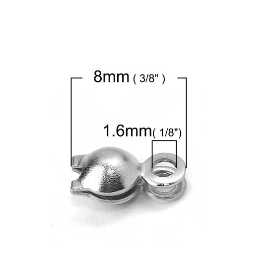 Image de Cache Nœud en 304 Acier Inoxydable Argent Mat 8mm x 4mm, 50 Pcs