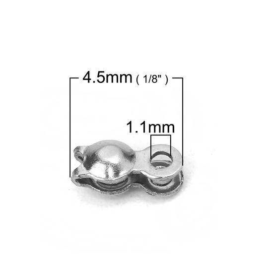 Image de Cache Nœud en 304 Acier Inoxydable Argent Mat 4.5mm x 2.5mm, 50 Pcs