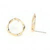 亜鉛合金 イヤリング イヤリングパーツ 曲げ 金メッキ サークルリング柄 17mm、 ワイヤーサイズ: （21号）、 10 個 の画像