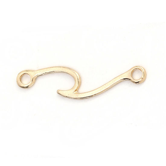 Picture of Zinc Based Alloy Connectors Wave Gold Plated 32mm x 8mm, 20 PCs