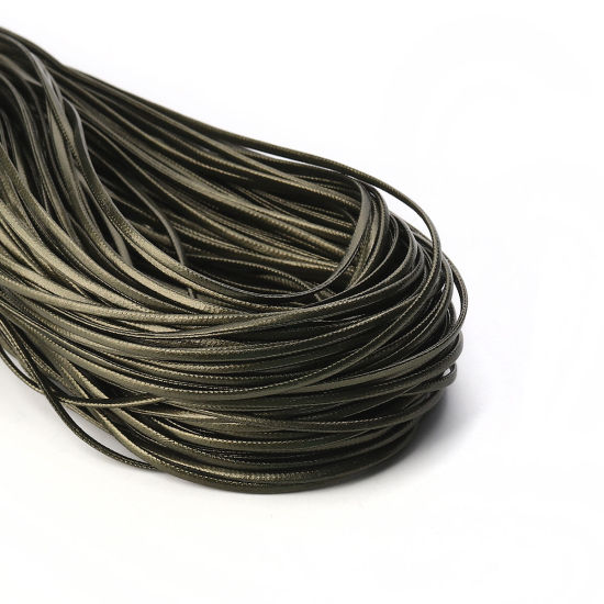 Picture of PU Leather Jewelry Cord Rope Dark Green 2mm( 1/8"), 30 M