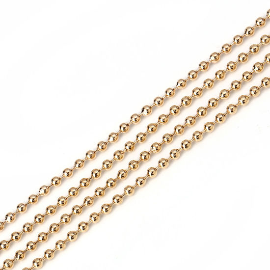 Picture of Iron Based Alloy Ball Chain Findings KC Gold Plated 2mm( 1/8"), 10 M