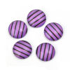 Picture of Glass Dome Seals Cabochon Round Flatback Multicolor Stripe Pattern Transparent 12mm( 4/8") Dia, 50 PCs