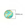 Picture of Glass Dome Seals Cabochon Round Flatback Multicolor Stripe Pattern Transparent 12mm( 4/8") Dia, 50 PCs