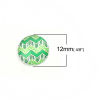 Picture of Glass Dome Seals Cabochon Round Flatback Multicolor Stripe Pattern Transparent 12mm( 4/8") Dia, 50 PCs