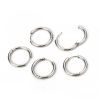 Picture of 304 Stainless Steel Hoop Earrings Circle Ring Silver Tone 21mm( 7/8") x 20mm( 6/8"), Post/ Wire Size: (18 gauge), 2 PCs