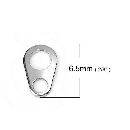 Imagen de 304 Acero Inoxidable Conectores Gota Tono de Plata 6.5mm x 4mm, 50 Unidades