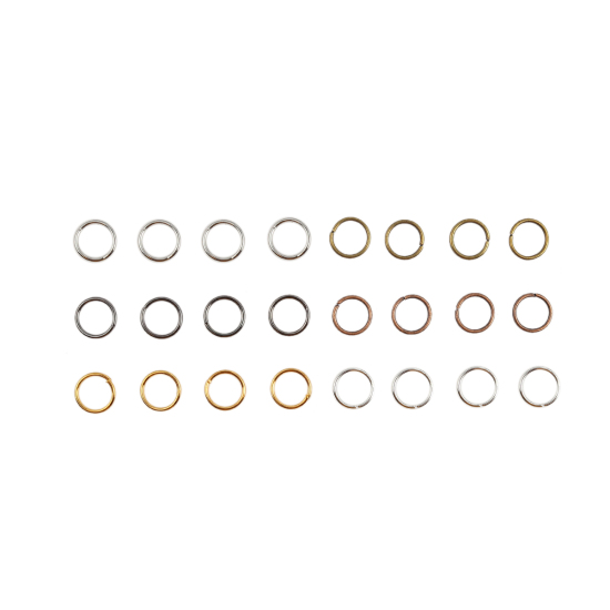 Picture of 0.7mm Iron Based Alloy Opened Jump Rings Findings Mixed Mixed 7mm Dia, 1 Box (Approx 540 PCs)