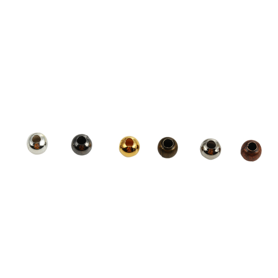 Bild von Eisenlegierung Zwischenperlen Spacer Perlen Rund Mix ca. 4mm D., Loch:ca. 1.5mm, 1 Box（ca. 948 Stück)