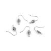 Picture of Zinc Based Alloy Ear Wire Hooks Earring Findings Flower Antique Silver Color W/ Loop 18mm x 17mm, Post/ Wire Size: (21 gauge), 20 PCs
