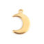 Imagen de Acero Inoxidable Puede Tallar Llana Colgantes Charms Luna Media Chapado en Oro Bruñido de Rodillos 16mm x 11mm, 10 Unidades