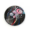 Picture of Glass Dome Seals Cabochon Round Flatback Multicolor Circle Pattern 20mm( 6/8") Dia, 30 PCs