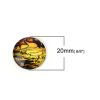 Picture of Glass Dome Seals Cabochon Round Flatback Multicolor Circle Pattern 20mm( 6/8") Dia, 30 PCs