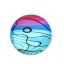 Picture of Glass Dome Seals Cabochon Round Flatback Blue Stripe Pattern 20mm( 6/8") Dia, 30 PCs