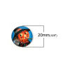 Imagen de Vidrio Dome Seals Cabochon Ronda Flatback Naranja-rojo Halloween Hombre Calabaza 20mm Dia, 30 Unidades