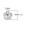Picture of Brass Beads Caps Flower Real Platinum Plated (Fit Beads Size: 10mm Dia.) 10mm( 3/8") x 10mm( 3/8"), 10 PCs