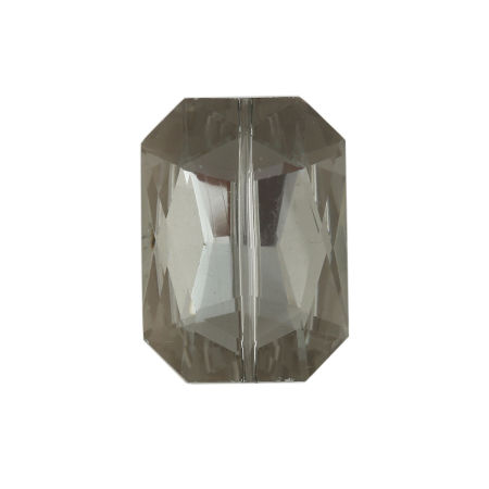 Glass Beads Rectangle Gray Transparent Faceted About 33mm x 24mm, Hole: Approx 1.8mm, 5 PCs