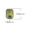 Picture of Glass Beads Rectangle Yellow-green AB Rainbow Color Faceted About 33mm x 24mm, Hole: Approx 1.8mm, 5 PCs