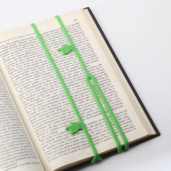 Bild von Silikon Lesezeichen Hand Grün 41cm, 2 Stück