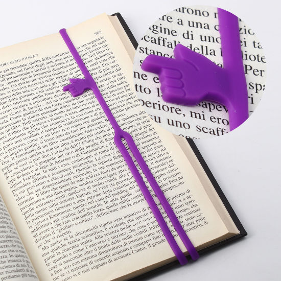 Изображение Силикон Закладки для Книг, Рука Фиолетовый 41см , 2 ШТ