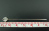 Picture of Zinc Based Alloy Head Pins Antique Silver Color 5.5cm(2 1/8") long, 0.8mm (20 gauge), 30 PCs