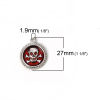 Picture of Zinc Based Alloy Charms Round Silver Tone Mixed Color Skull Enamel 27mm x 23mm, 1 Set ( 5 PCs/Set)