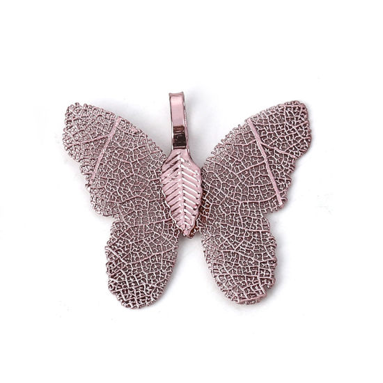 Immagine di Ottone Ciondoli Farfalla Colore Viola 31mmx 28mm, 2 Pz