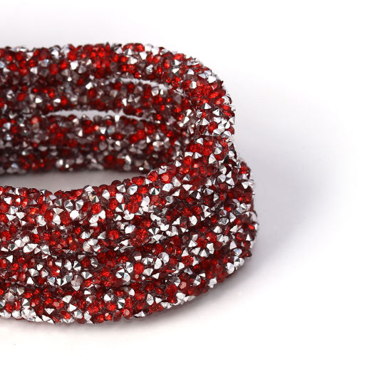 Bild von PVC Schnur Rot Mit Hotfix Strass 7mm, 2 Meter