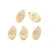 Imagen de Latón Colgantes Charms Óvalo Chapado en Oro Árbol 12mm x 6mm, 3 Unidades