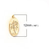 Imagen de Latón Colgantes Charms Óvalo Chapado en Oro Árbol 12mm x 6mm, 3 Unidades