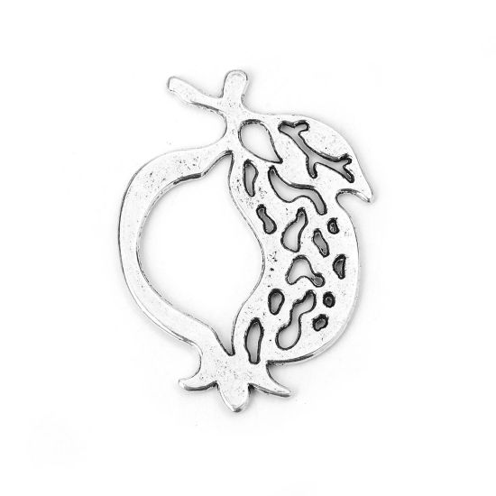 Immagine di Lega di Zinco Ciondoli Melagrana Argento Antico 68mm x 48mm , 5 Pz