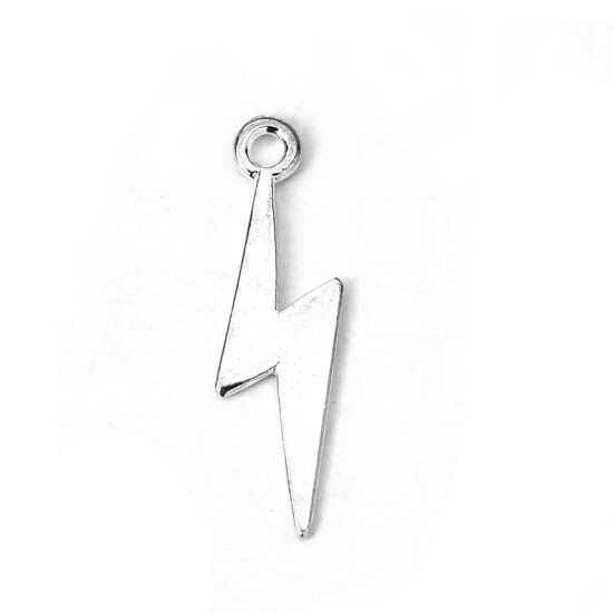 Picture of Zinc Based Alloy Weather Collection Charms Lightning Gold Plated 29mm(1 1/8") x 9mm( 3/8"), 30 PCs