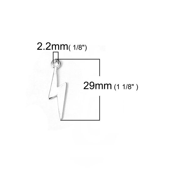 Picture of Zinc Based Alloy Weather Collection Charms Lightning Gold Plated 29mm(1 1/8") x 9mm( 3/8"), 30 PCs