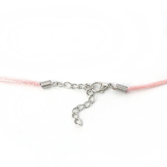 Picture of Polyester Braided String Cord Necklace Pink 42cm(16 4/8") long, 20 PCs