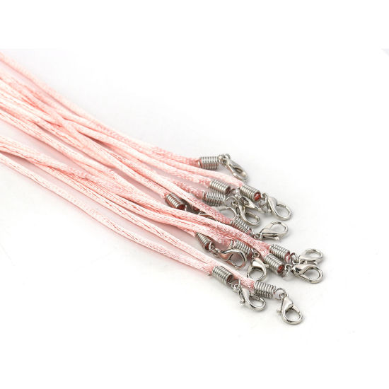 Picture of Polyester Braided String Cord Necklace Pink 42cm(16 4/8") long, 20 PCs