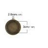 Picture of Zinc Based Alloy Pendants Round Disc Antique Bronze Cabochon Settings (Fits 30mm Dia.) 45mm x 41mm, 10 PCs