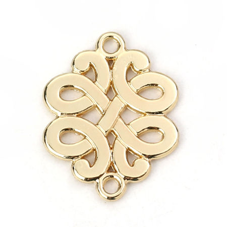 Zamak Conectores Nudo Chapado en Oro 17mm x 14mm, 20 Unidades