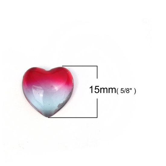 Bild von Glas Dom Cabochon Verzierung Stern Platt Grün 15mm x 15mm, 5 Stück