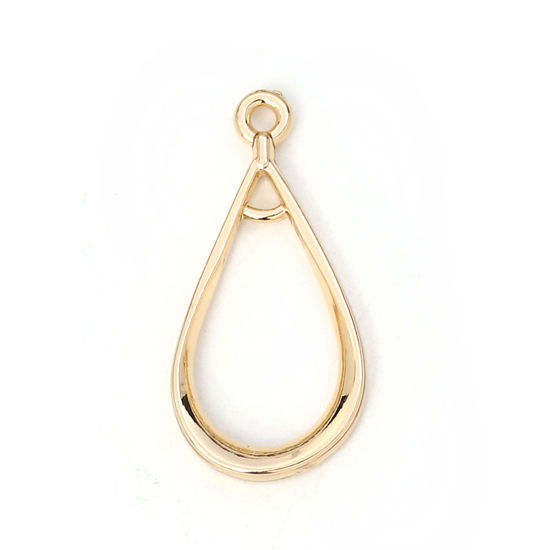 Picture of Zinc Based Alloy Charms Drop Gold Plated 25mm(1") x 12mm( 4/8"), 10 PCs