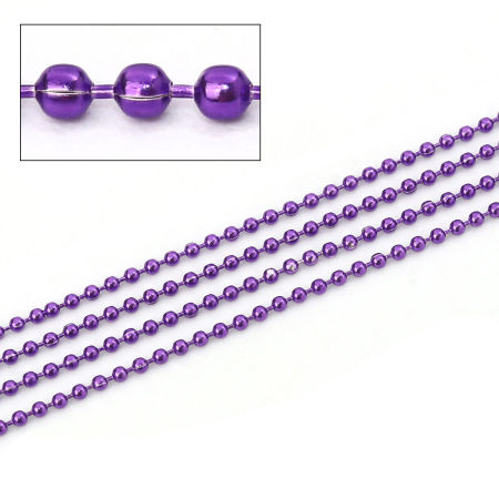 Image de 10 Yards Chaîne Maille Bille en Alliage de Fer Violet 1.5mm