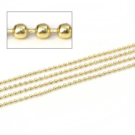 Image de 10 Yards Chaîne Maille Bille en Alliage de Fer Or 1.5mm