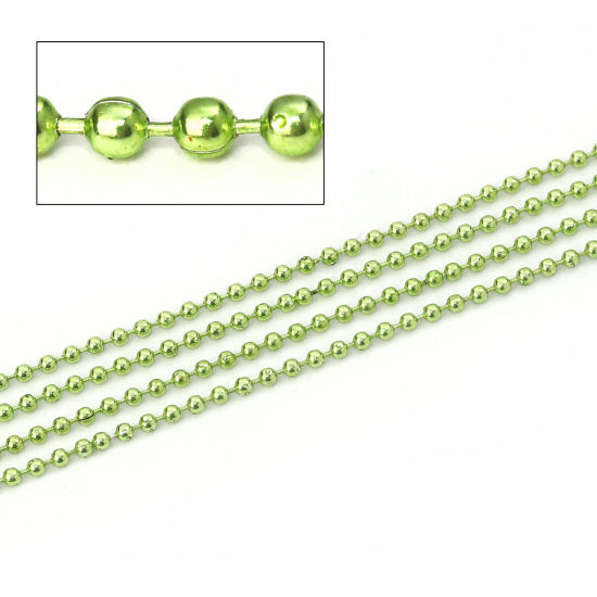 Bild von Eisenlegierung Kugelkette Kette Grün 1.5mm, 10 Yards