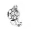 Bild von Zinklegierung Sport Charms Fußball Antiksilber Schuh 20mm x 15mm, 30 Stück