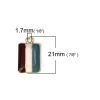Picture of Zinc Based Alloy Charms Rectangle Gold Plated Multicolor Enamel 21mm( 7/8") x 13mm( 4/8"), 5 PCs