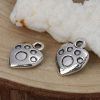 Picture of Zinc Based Alloy Charms Heart Antique Silver Color Footprint 16mm( 5/8") x 12mm( 4/8"), 50 PCs