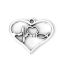 Picture of Zinc Based Alloy Pendants Heart Antique Silver Color Heartbeat/ Electrocardiogram 31mm(1 2/8") x 25mm(1"), 30 PCs