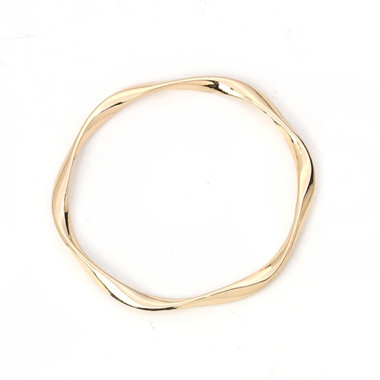 Imagen de Zamak Colgantes Torcido Chapado en Oro Anillo 42mm x 42mm, 10 Unidades