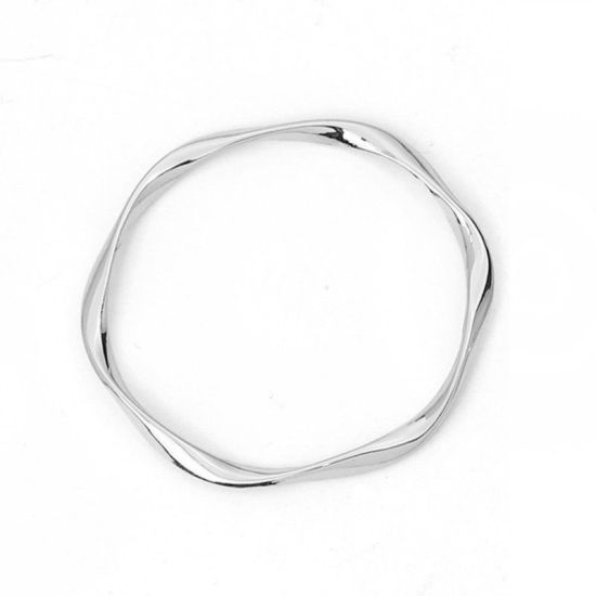 Imagen de Zamak Colgantes Torcido Chapado en Oro Anillo 42mm x 42mm, 10 Unidades