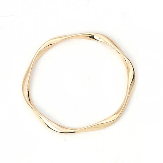 Imagen de Zamak Colgantes Torcido Chapado en Oro Anillo 42mm x 42mm, 10 Unidades